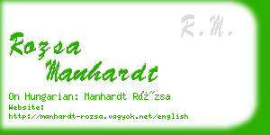 rozsa manhardt business card